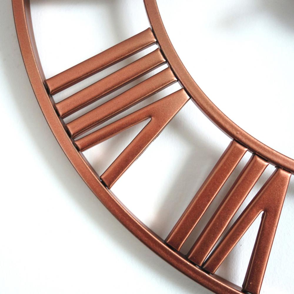 40cm Metal Round Wall Clock Roman Numerals Analog Living Room Office Decoration