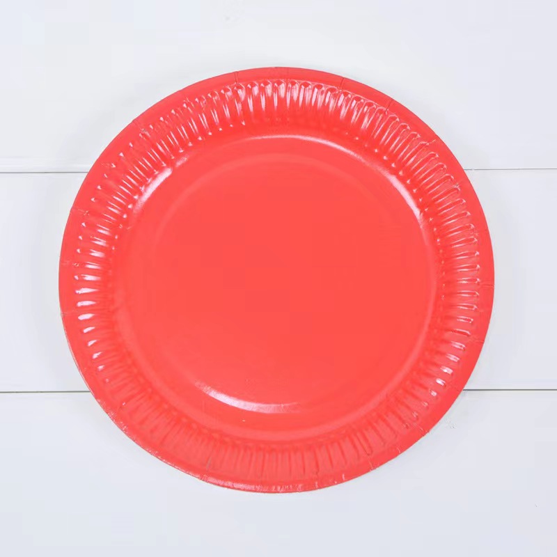 Solid Disposable Tableware Set, Party Supplies, Paper Plates, Wedding, Birthday Party Decor, Adult Favor, Black, Green, Blue,: Red
