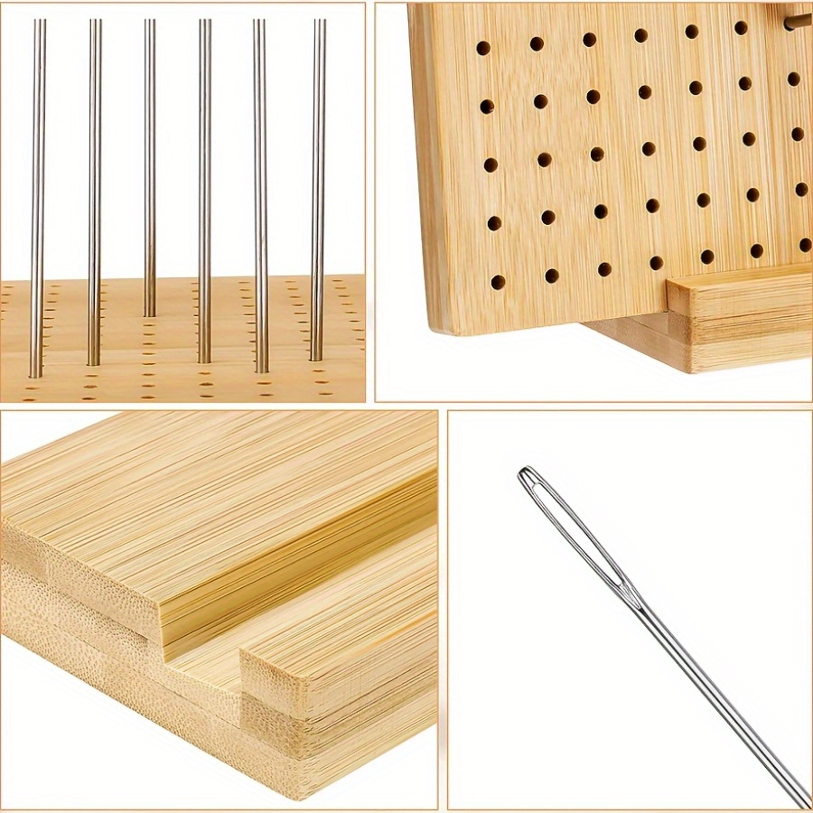 1Set Houten Blokkeerbord Oma Vierkant Gehaakt Bord Crafting Met Blokkeermat Blokkeerbord Voor Breien Gehaakt