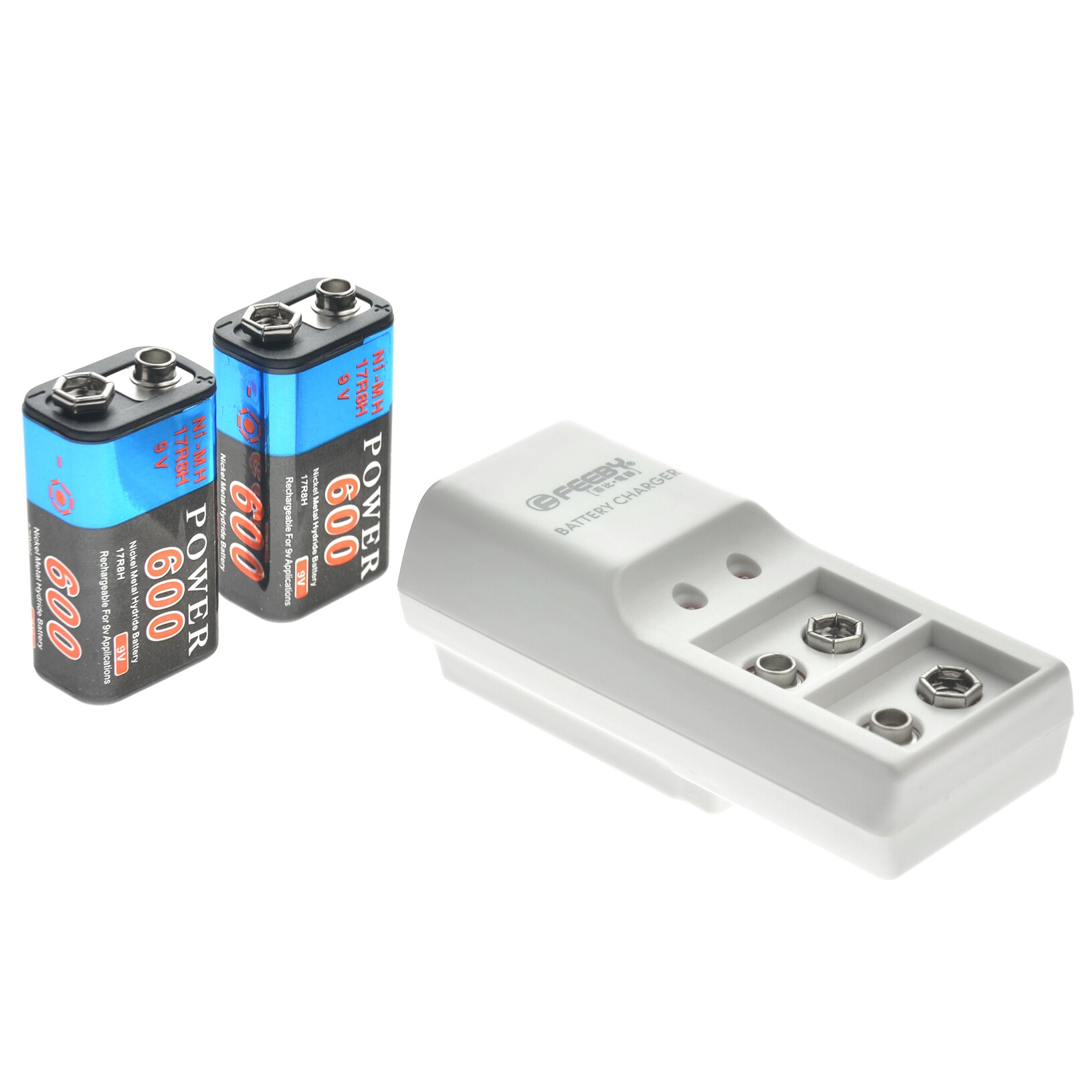 2/4/6/8 pièces 9 V 6F22 600 mAh NI-MH batterie Rechargeable 9 V 9 volts chargeur haut Volume US Plug