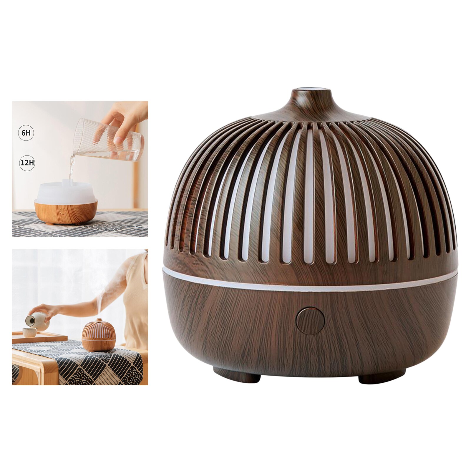 1pc Aromatherapy Diffuser USB Waterless Auto Shut-Off Living Room Office: dark wood