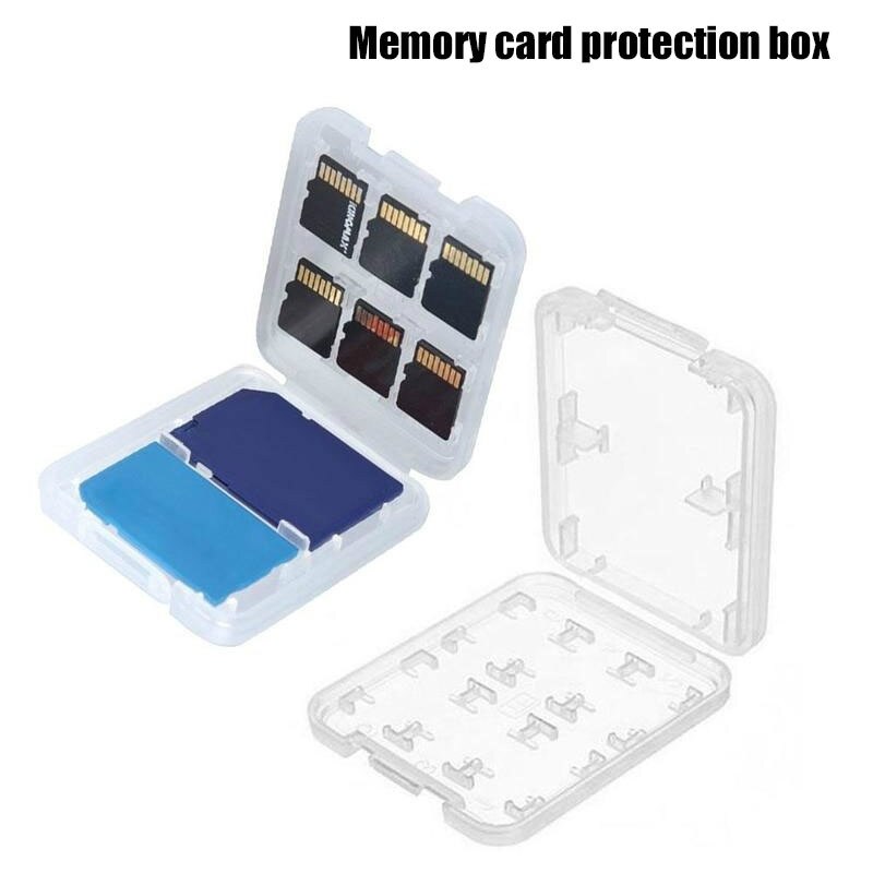 Plastic Sd-kaart Doos Draagbare Opslag SD Opbergdoos Card Organizer Transparante Memory Card Case