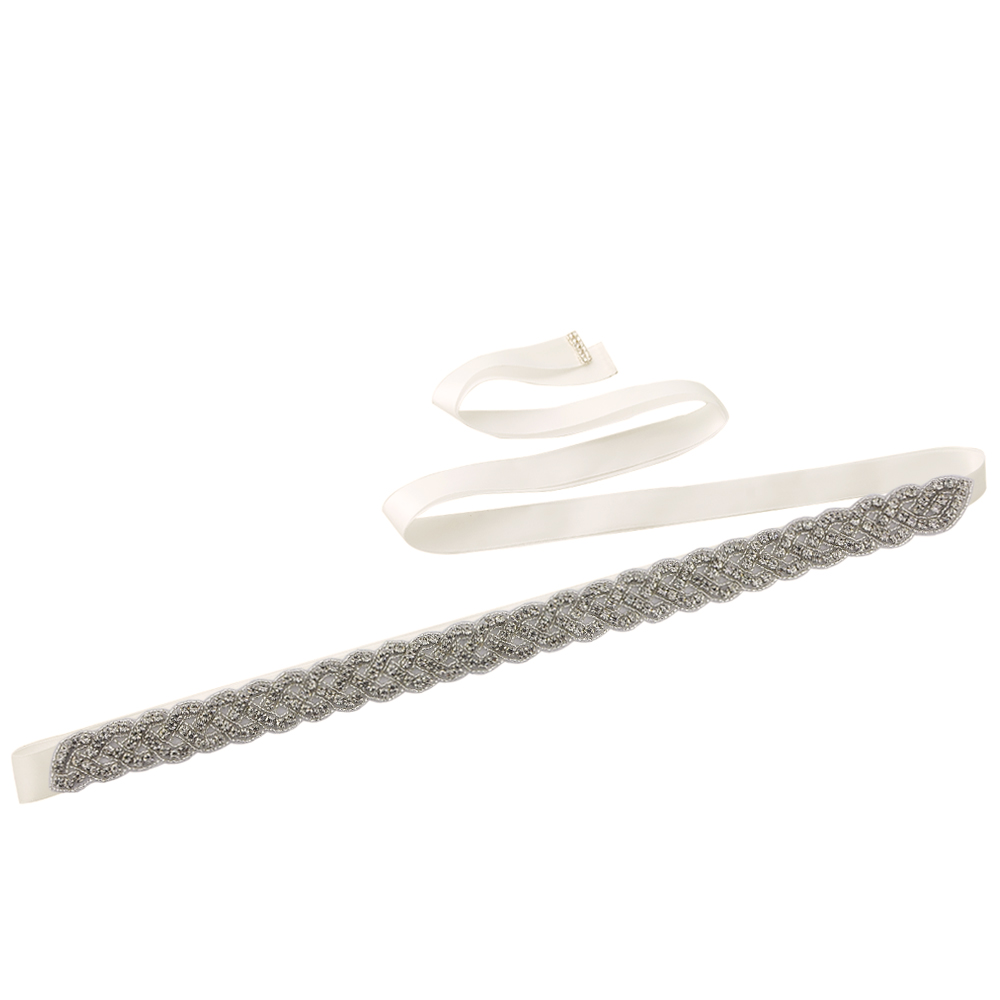 TRiXY S216-S atemberaubend Strass Gürtel Braut Gürtel Brautjungfer Gürtel für Kleid Hochzeit Kleid Gürtel Bling Gürtel für Frauen Taille Band: aus Weiß