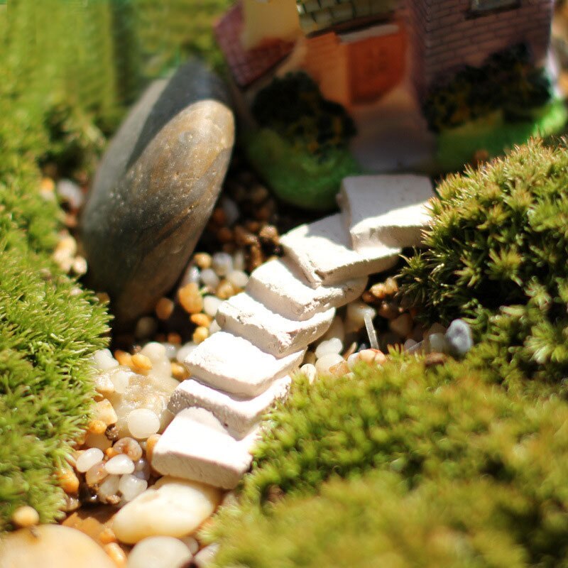 Mini paisagem decorativa de jardim, mini artesanato, curvo caminho de escadas, miniaturas, jardim, casa, decoração, paisagem, acessórios diy