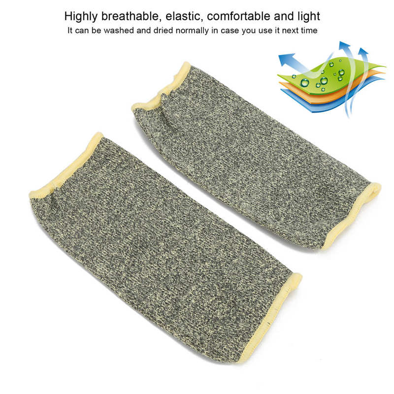 Pair Cut Resistant Sleeves Safety Level 5 Prevent Scrapes Scratches for Manufacturing