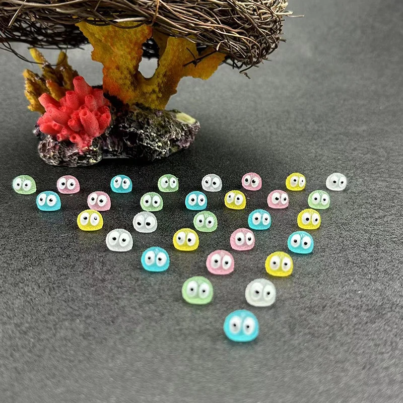 10 Stücke Leuchtende Briketts Elfen Schwarze Kugel Sprit Ente Figur Wohnkultur Leuchtende Miniatur Gebühr Garten Dekoration Zubehör