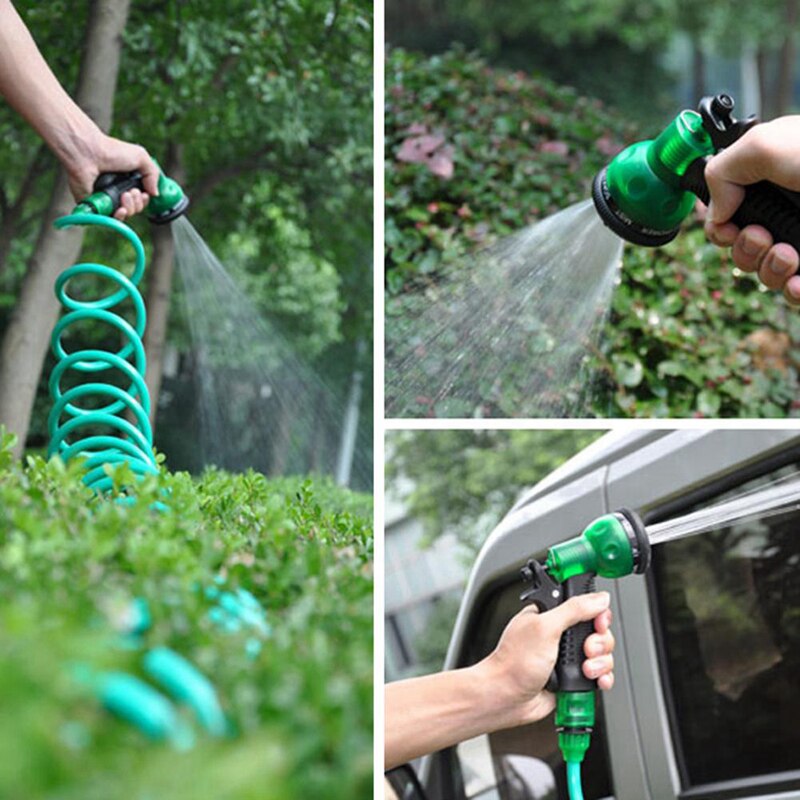EVA Garden Telescopic Spring Tube Garden Hose Plastic Multifunctional Car Wash Water Spray Sprinkler for Garden