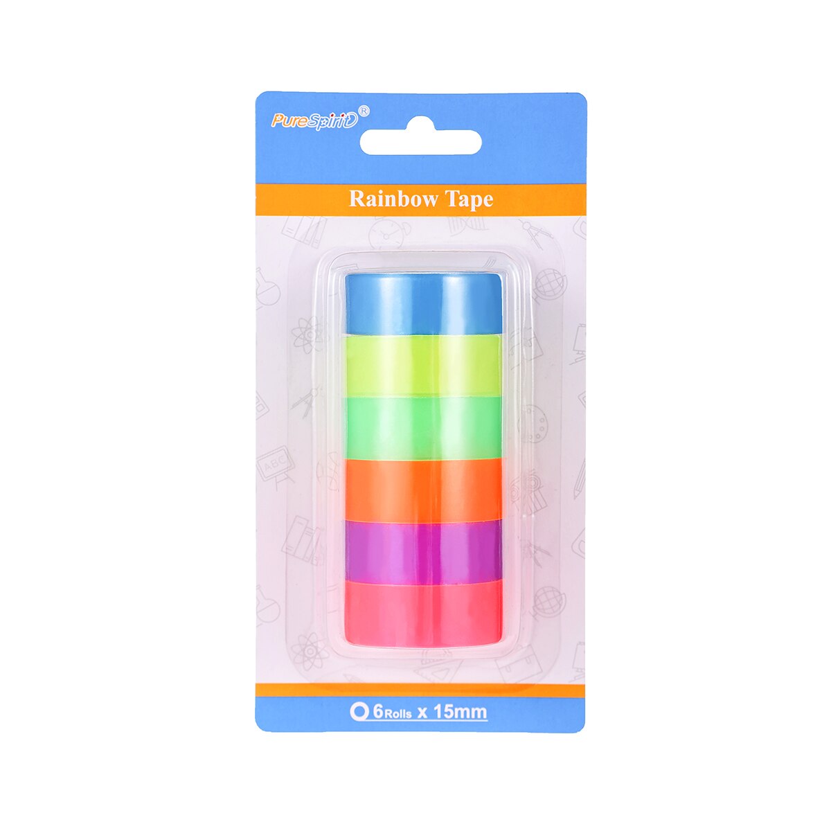 15Mm Brede Regenboog Gekleurde Plakband Doorschijnende Etikettering Decoratief Waterdicht Voor Kunst Diy Kantoorbenodigdheden: Default Title