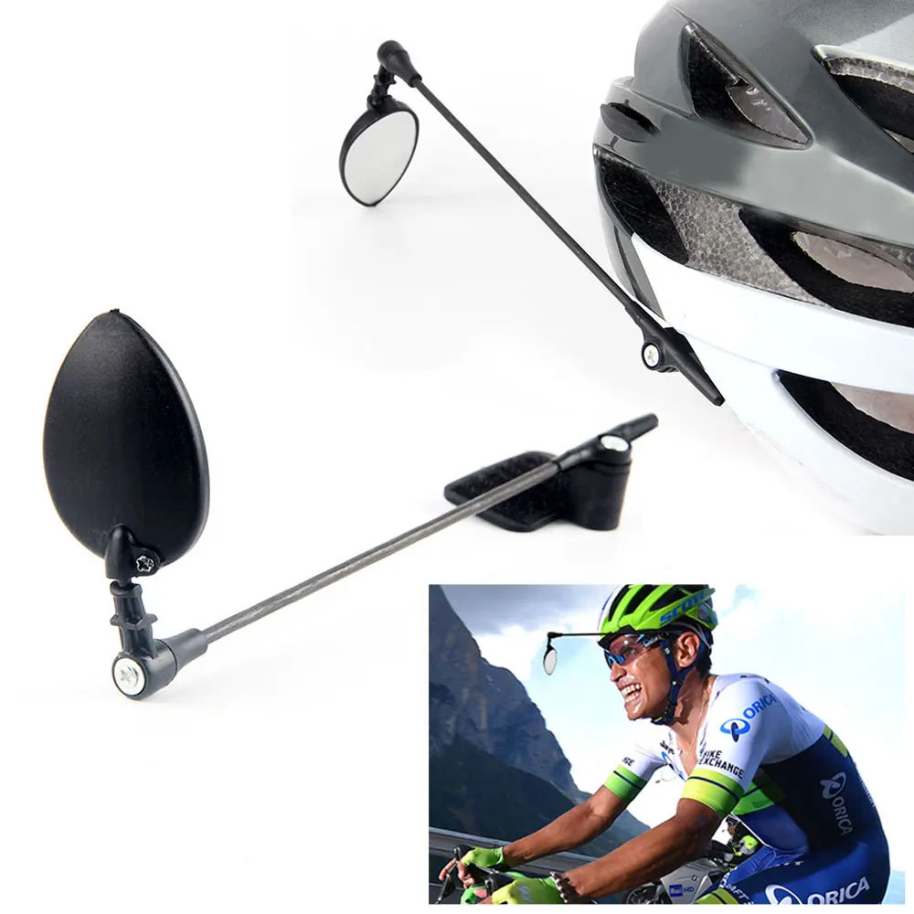 Flat Bicycle Helmet Mirror Helmet Mounted Rear-view Cycling Bike Helmet Rearview Mirror 360 Degree Lightweight Bicycle Accessory