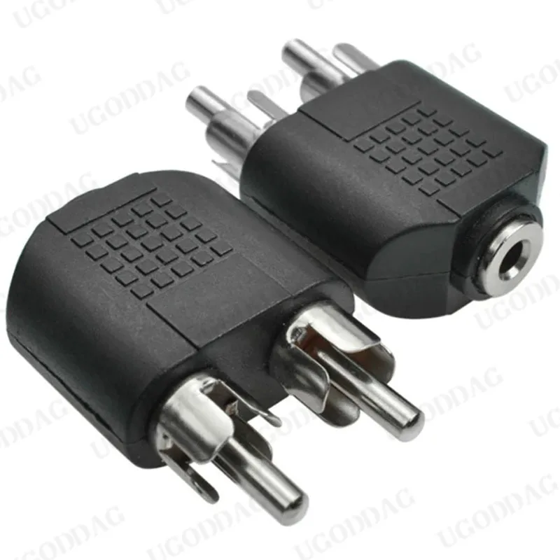 3,5 mm audio stereo jack vrouwelijk naar 2 RCA mannelijk audio jack connector adapter converter voor luidspreker