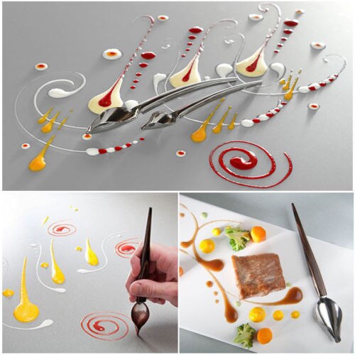 Deco sked dekorera mat rita verktyg sås dressing tallrik dessert blomma dekoration sked