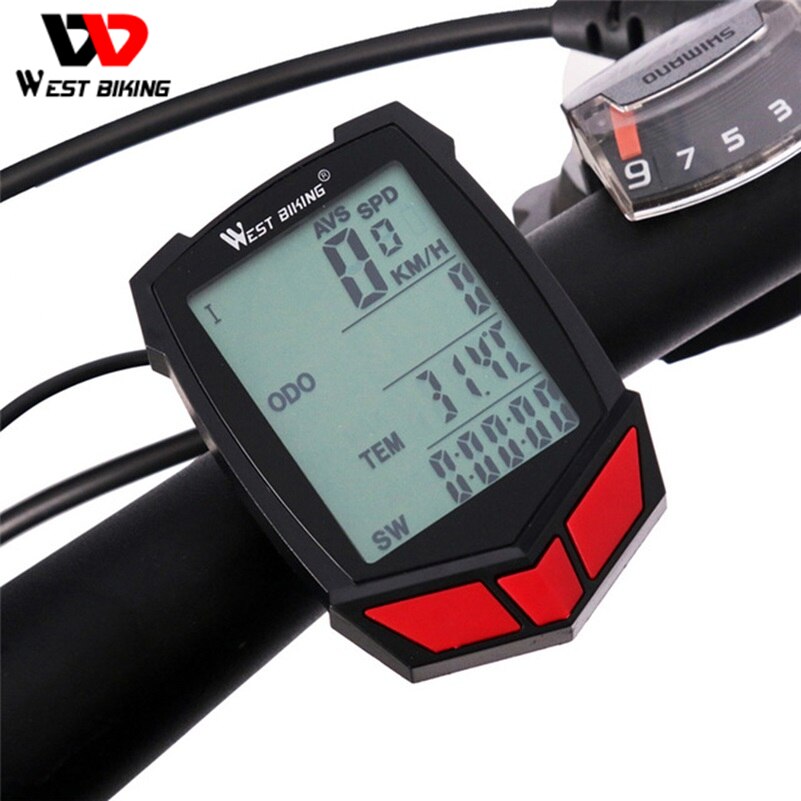 WEST vélo sans fil vélo ordinateur 20 fonctions compteur de vitesse odomètre vélo ordinateur sans fil + vélo chronomètre vélo ordinateur