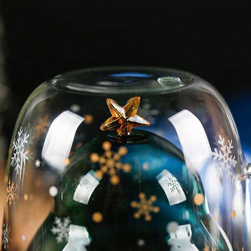Taza de cristal para té y café de doble pared, resistente al calor, Navidad, 300ml, de Navidad, artículos para el hogar de vacaciones