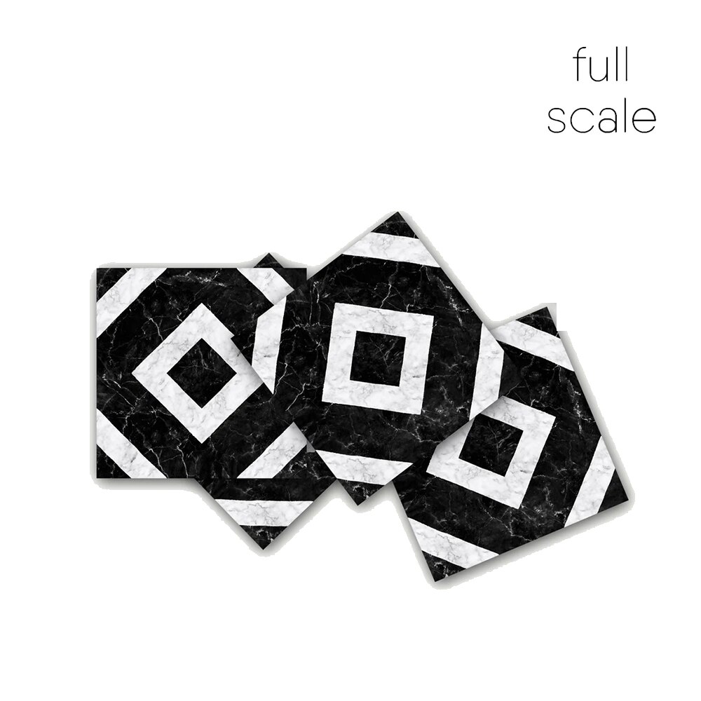 Salon In Zwarte Tegel Floor Sticker Keuken Badkamer Decoratie Zwart En Wit Waterdichte Zelfklevende Muursticker Non-slip: FS2096-1 / 15cmx15cmx10pcs