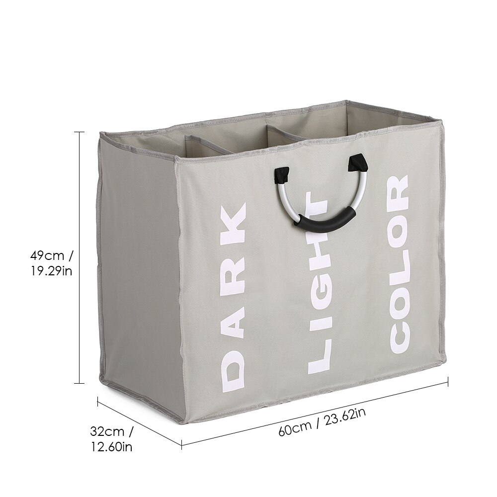 Inklapbare 3-sectie Waszak Opvouwbare Wasmand Duurzaam Oxford Stof Wasmand Kleren Sorter Opbergtas