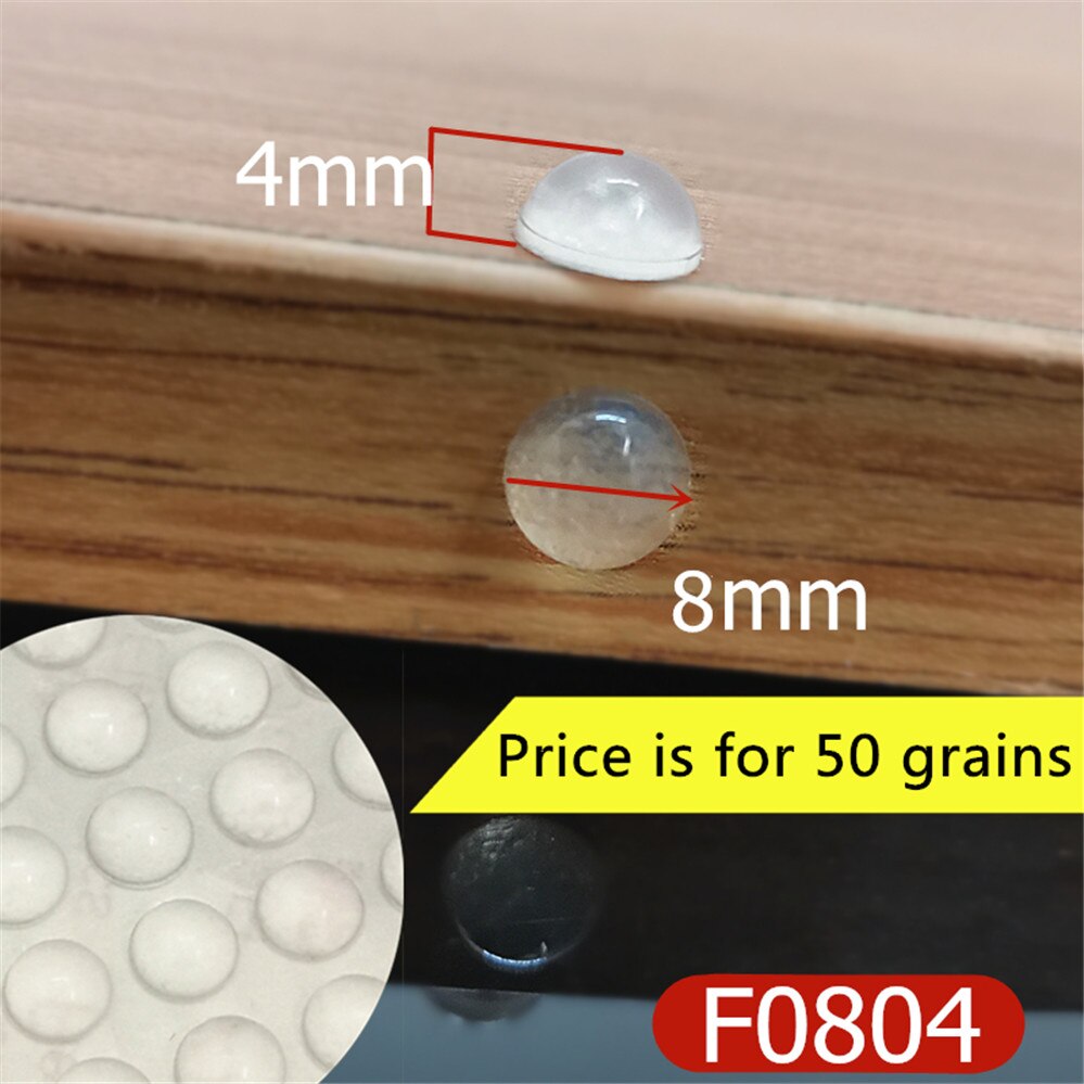 Vários Tamanhos de Porta de Armário Amortecedor amortecedor de silicone auto-adesivo pad com o ponto saliente para cozinha armário gaveta parar: F0804  x 50 Grains