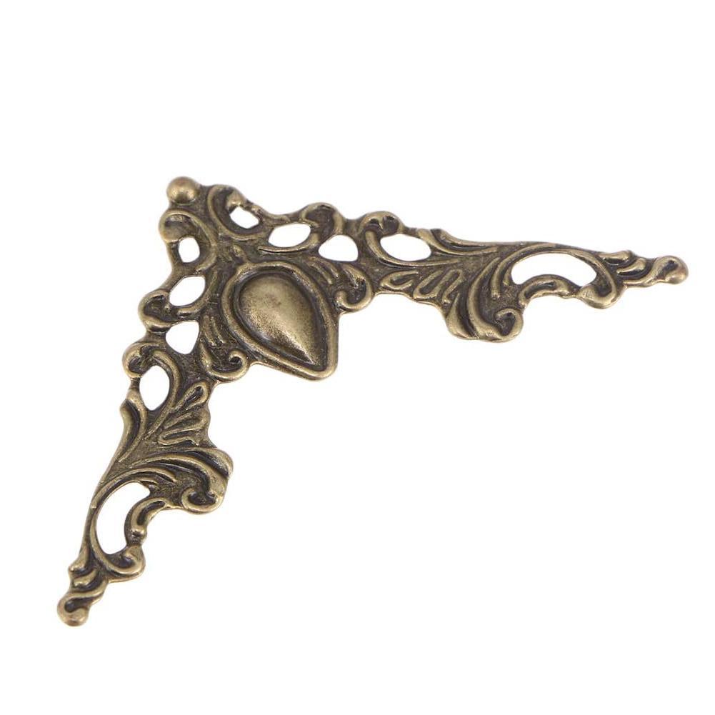 4PCS Antique wrap angle edging wooden box four corner corner iron length fancy side decorative strip edge edging T0I0: Default Title