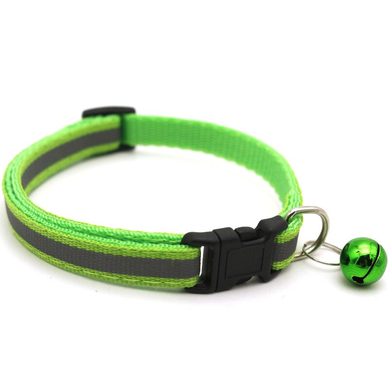 Kat Halsband Reflecterende Verstelbare Kraag Bel Geschikt Voor Katten Kleine Honden Kat Accessoires: Silver light green