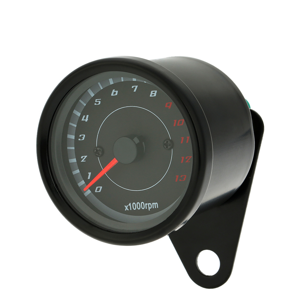 12V Motorcycle 13000 RPM Tachometer Km/h Speedometer Dual Odometer Gauge with LED Backlight Signal Lights