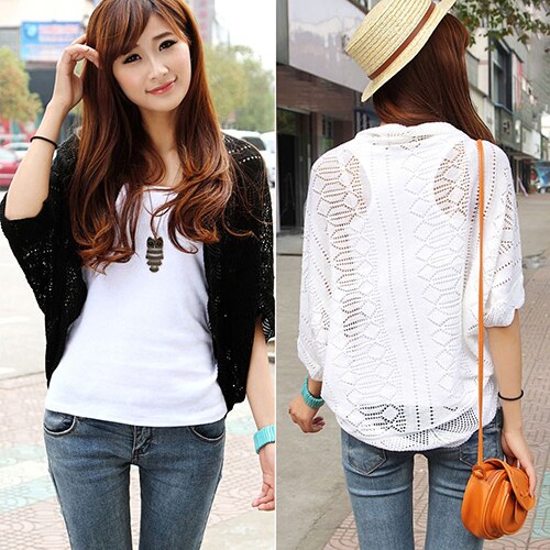 Kvinder kvinder hæklede kimono toppe hulfrakke blomstret cardigan tynd sweater sommerrabat sommerrabat