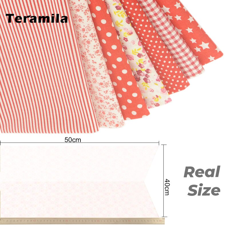 Teramila 7 Uds 40x50cm DIY Patchwork tela de algodón telas de tejidos acolchados de costura coser tela mantel hecho a mano: 300