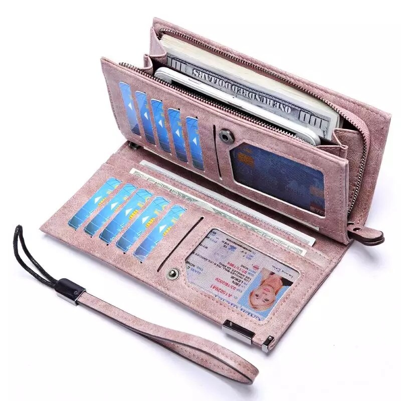 2020 kobiet portfel opaska skórzana szczyt damski jakości długie etui na karty kredytowe organizator torebka panie sprzęgła portfel Carteras