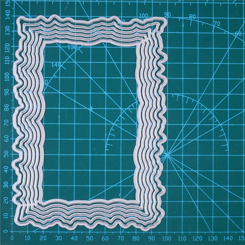 Lace Border Stencil Rectangle Frame Set Metal Cutting Dies For Scrapbooking DIY Photo Album Card Making Decorative