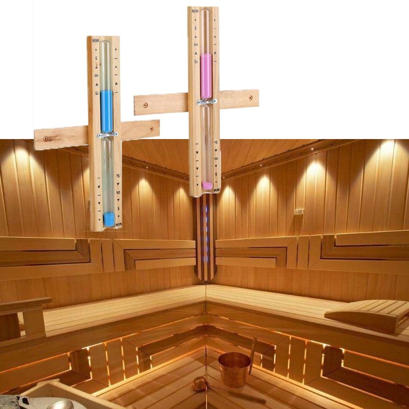 Sablier de Sauna en bois mural rotatif, 15 minutes, horloge en verre de sable, minuterie de sable blanc pour la maison, utilisation en magasin, 6 couleurs en option
