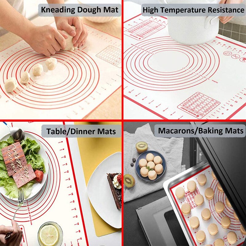 Oversize Siliconen Gebak Mat Non Stick Bakmat Gebak Rolling Kneden Pad Keuken Crepes Pizza Deeg Pan Pie Korst Mat