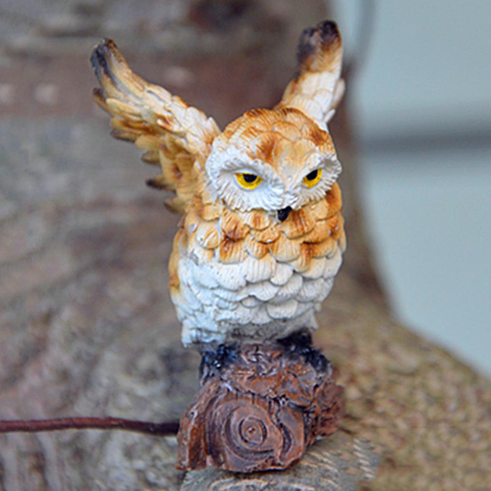 Gran venta de micropaisajes de jardinería Mini búho simulado pequeños ornamentos: Gray