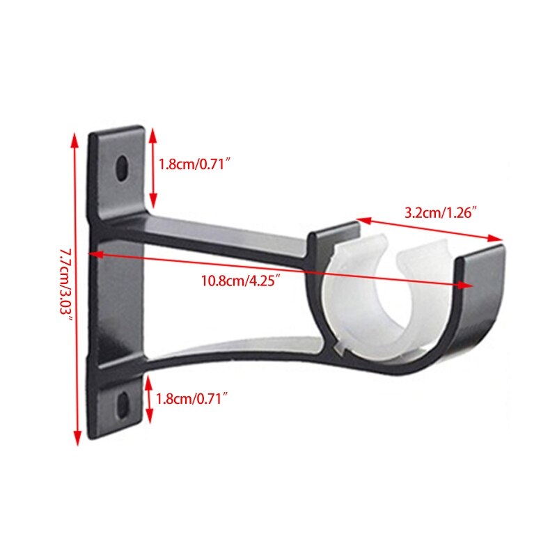 Support de tringle à rideau robuste, 6 pièces, à suspension unique, montage mural en métal