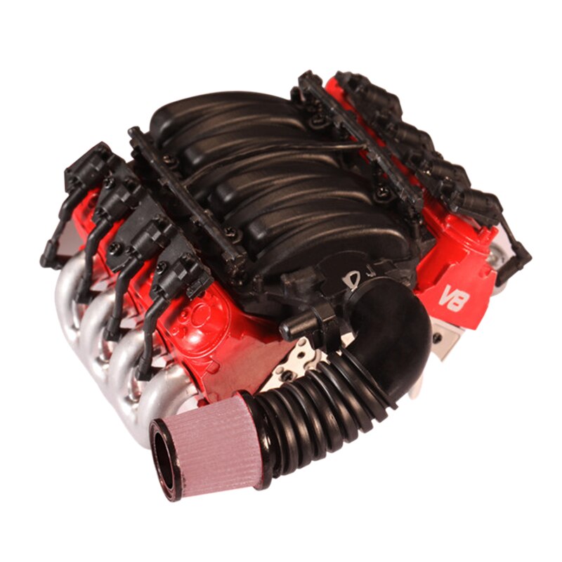 V8 6.2L Simulatie Motorkap Radiator Motor Ventilator Voor 1/10 Schaal Trx4 Jeep Land Rover D90/110/130 Rc Auto onderdelen