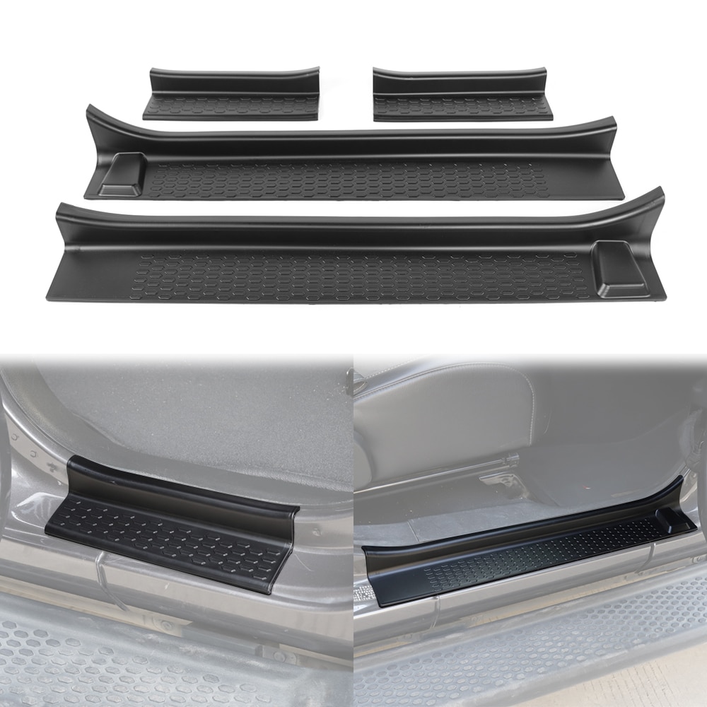 for Jeep Wrangler JL Gladiator JT Welcome Pedal Cover Door Enter Guard Sill Scuff Plate ABS Black Car Accessories