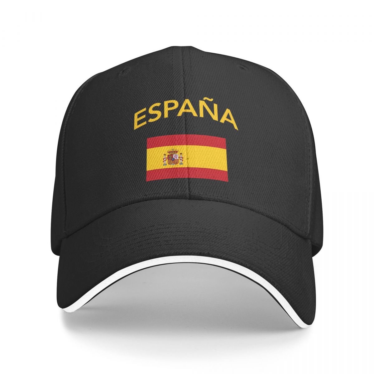 Espagne drapeau espagnol casquette de Baseball décontractée Tennis Skate camionneur chapeau été hommes femmes Style de rue casquettes de Baseball: Black