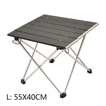 Ultralet bærbart foldebord s / m legering camping picnic bord: Sort stor
