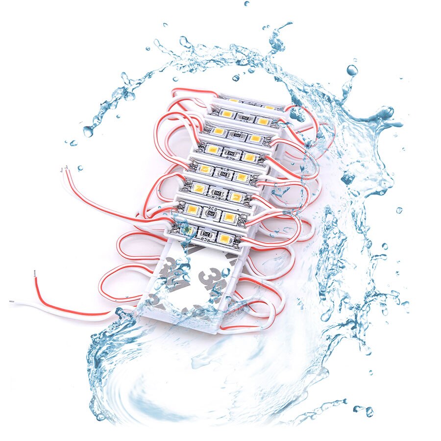 20 piezas-módulo de luz LED de tamaño pequeño, 2835 SMD, 2 LED DC12V, resistente al agua IP65, módulo de iluminación de fondo para tienda, lámparas de tira
