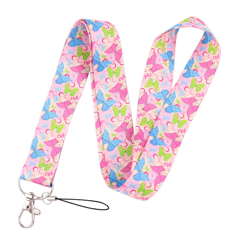 LX997 Schmetterling Schlüsselband Keychain Nacken Gurt für Schlüssel Ich würde Karte Halfter Schlüssel Schnur Hängen Seil Lariat Telefon Riemen Zubehör: 7