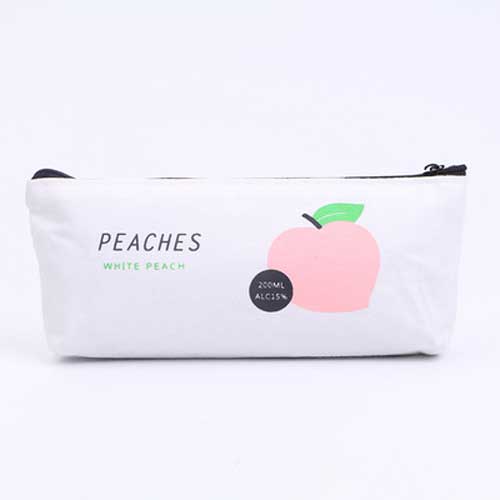 Kawaii Canvas Pencil Case Fruit Peach Pink Girls for School Pencil Box Pencilcase Pencil Bag School Supplies Stationery: A