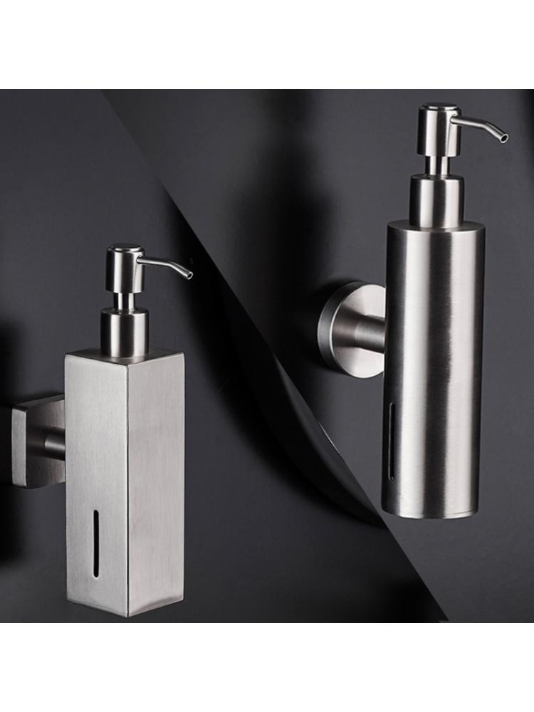 Zeepdispenser van roestvrij staal met geborstelde nikkelafwerking, badkamershampoobox, zeepcontainer, wandzeepdispenser