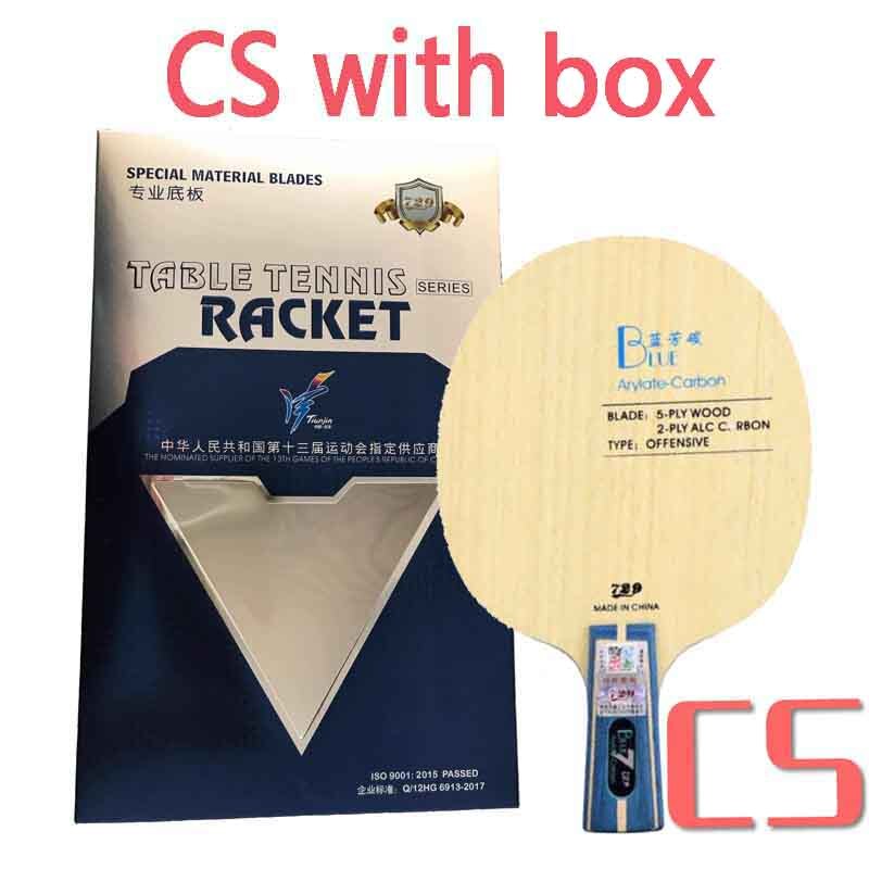Friendship 729 Black Blue Yellow ALC Carbon Table Tennis Blade Offensive Ping Pong Racket Bat: Blue CS with box