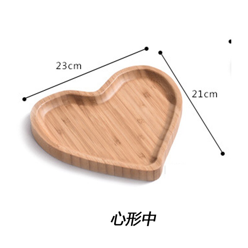 Houten Hart Vorm Fruit Lade Multi-Raster Platter Europese Stijl Home Decoratie Snacks/Salade/Gedroogde Fruitschaal: M