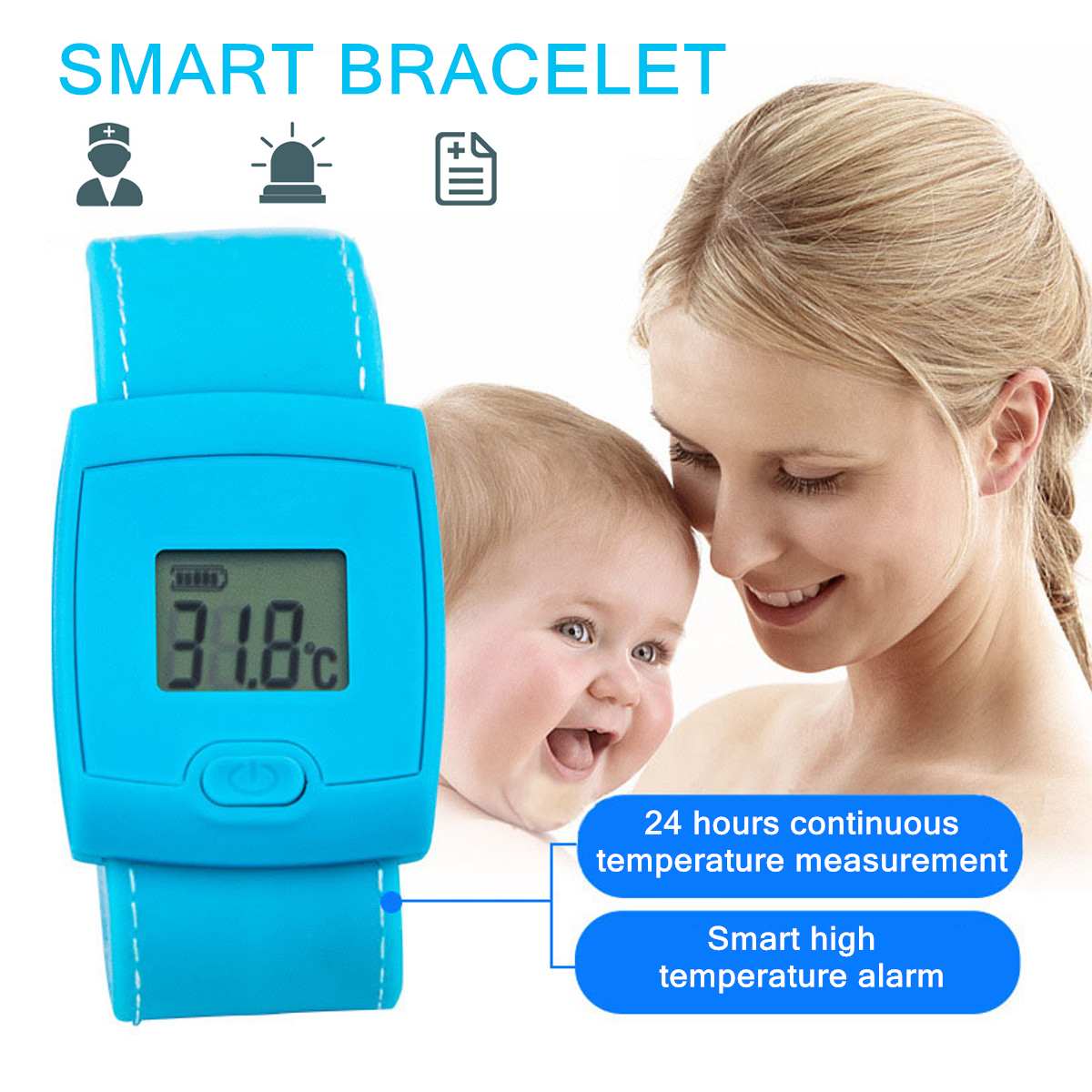 bluetooth Children Kids Thermometer Digital Fever Thermometer Intelligent Thermometer Baby Health Digital Thermometer LCD