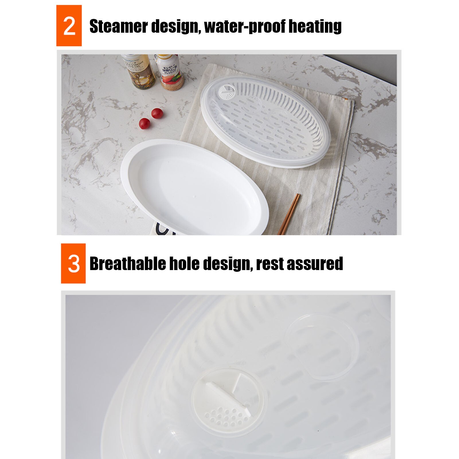 Microwave Steamer Kitchen Heating Steamer Microwave Cookware Steamer for Vegetables Rice and Fish Microwave Cookware Freezer