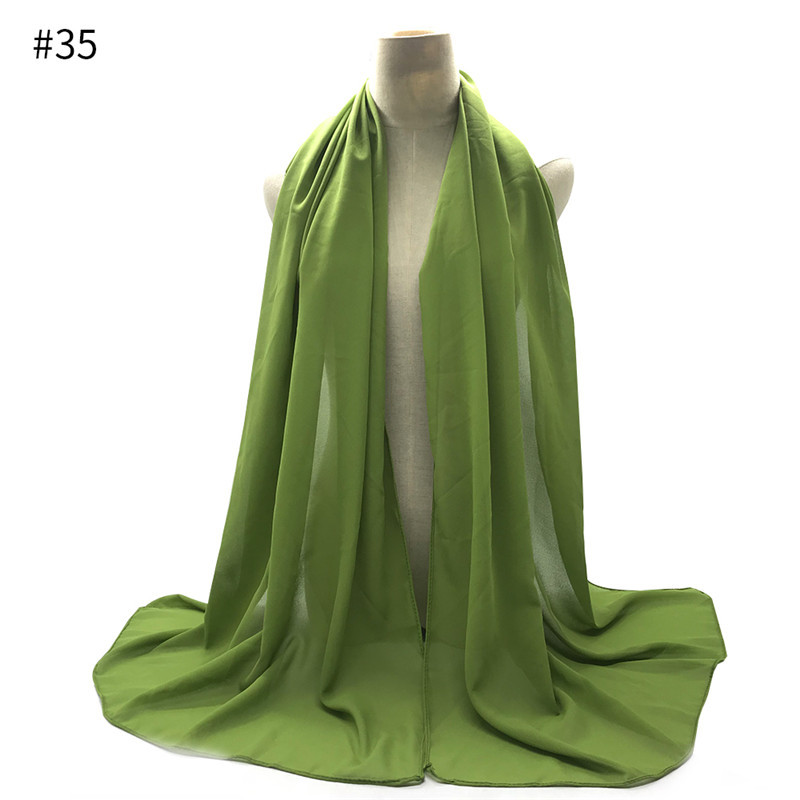 Femmes longue enveloppe en mousseline de soie jaune soirée fête étole mariage mariée demoiselle d'honneur enveloppement 16 couleurs cap vert menthe jaune: 35 Lit-olive