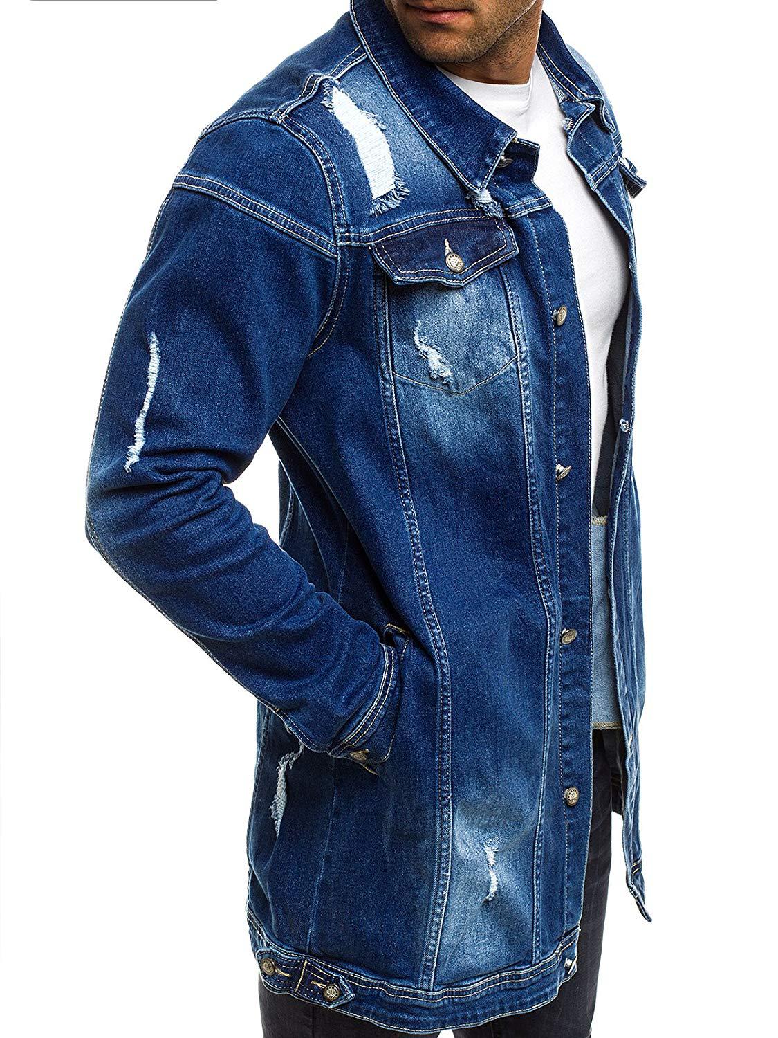 Blue Denim Jacket Hombre - Chaqueta Jean Para Hombre Classic Trucker - Chaquetas De Hombre, Classic, L, Summer