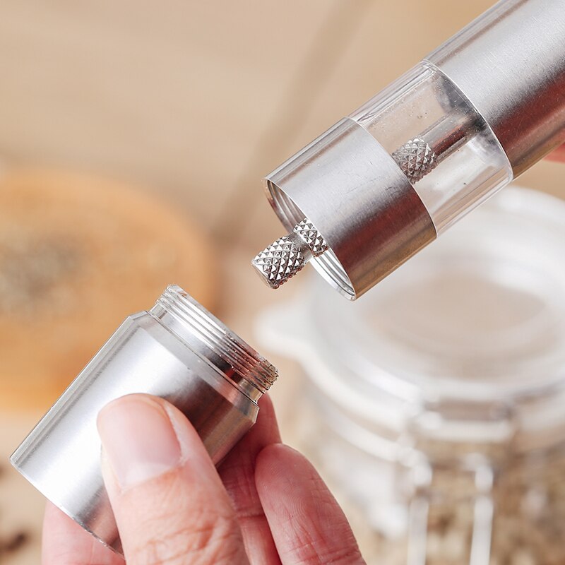 Manual de aço inoxidável moinhos moedor polegar empurrar sal pimenta spice molho moedor moinho muller vara ferramentas cozinha