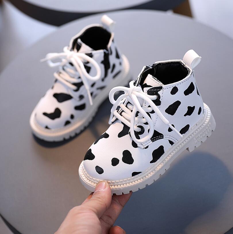 Herfst meisjes laarzen pu leer waterdichte kinderen baby laarzen schoenen zip rome kleine meisjes martin laarzen kinderen sportschoenen: Wit / 22 ( binnenzool 13.5cm)