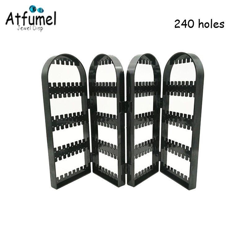 Jewelry Display Stand - 300 Holes - Folding Screen Earring Holder - Plastic Storage Box
