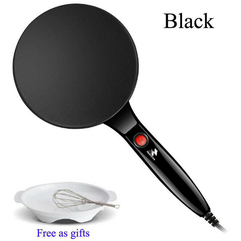 Electric Crepe Maker Pizza Pancake Machine Non-stick Griddle baking pan Cake machine kitchen cooking tools: black