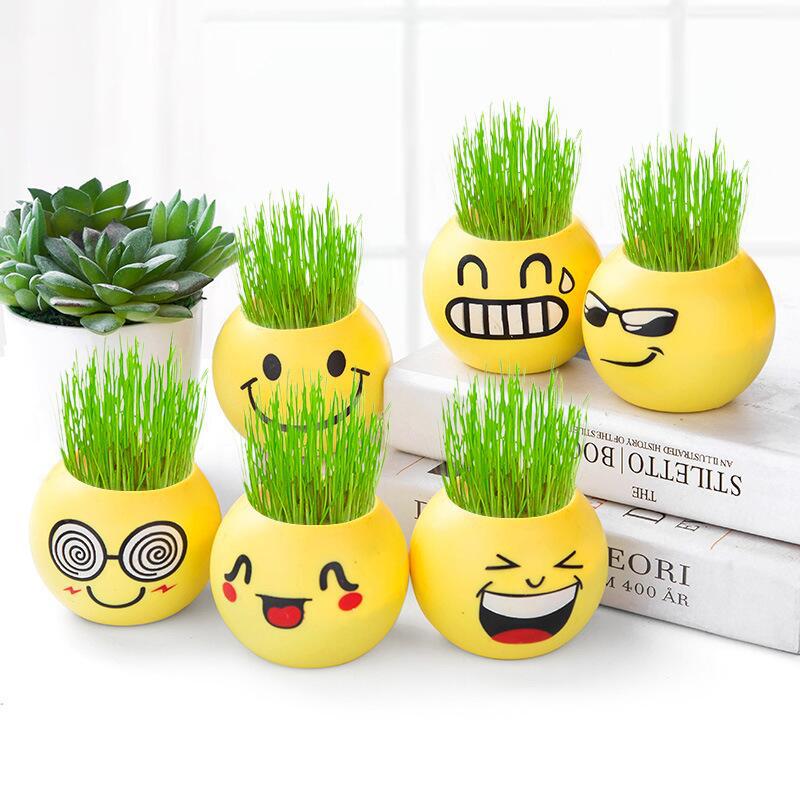 2536 büro Mini Lange Gras Puppe Zahn Burclover Puppe Negativ Ionen Topfpflanze Schreibtisch Ornamente Spielzeug Ärmeln